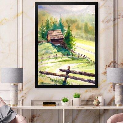 East Urban Home Little House in the Mountains - Painting on Canvas Metal in Green | 32 H x 24 W x 1 D in | Wayfair BA4D2591B18D42F99738BE8890B9D722