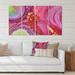 East Urban Home Purple Luxury Abstract Fluid Art I - 4 Piece Wrapped Canvas Graphic Art Canvas in Pink | 28 H x 48 W x 1 D in | Wayfair