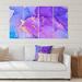 East Urban Home Purple & Blue Luxury Abstract Fluid Art VII - 4 Piece Wrapped Canvas Graphic Art Canvas in Blue/Indigo | Wayfair