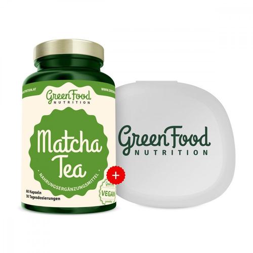 GreenFood Nutrition Matcha Tea + Kapselbehälter 60 St Kapseln