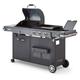 Brasero - Barbecue Bi-Energy Gun Metal xl - Barbecue Charbon et Plancha 60 x 42 cm à gaz avec