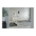 PARISOT Lit adulte - Contemporain - Decor blanc et blanc brillant - l 140 x L 190 cm - EDEN