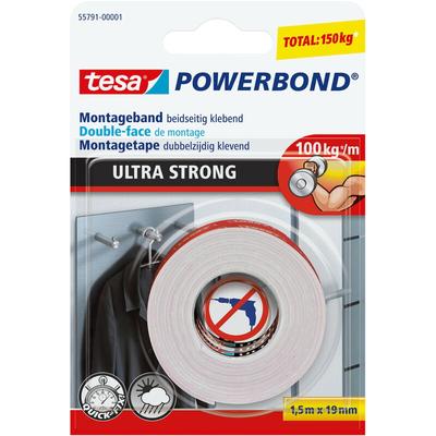 Ultra strong 55791-00001-00 Montageband ® Powerbond Weiß (l x b) 1.5 m x 19 mm 1 St. - Tesa