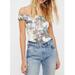 Free People Tops | Free People Intimately Floral Tropical Off The Shoulder Bodysuit | Color: Blue/Green | Size: S