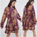 Free People Dresses | Free People Womens Shake It Purple Floral Print Dress Size Small | Color: Brown/Purple | Size: S