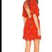 Free People Dresses | Free People Mockinbird Coral Red Floral.Print | Color: Blue/Red | Size: 6