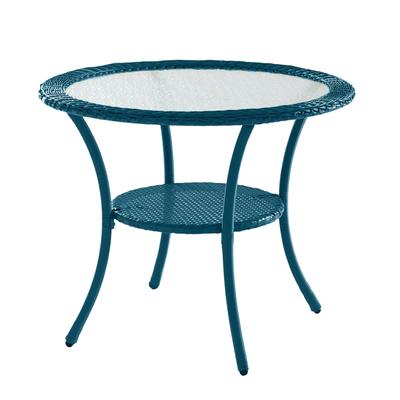 Roma All-Weather Resin Wicker Bistro Table by BrylaneHome in Teal Patio Furniture
