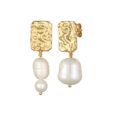 Elli PREMIUM - Elli PREMIUM Ohrringe Barock Süßwasserperle Mix Organic Design 925 Silber 1 ct Damen Image