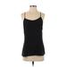 J.Crew Factory Store Sleeveless Blouse: Scoop Neck Spaghetti Straps Black Polka Dots Tops - Women's Size 4