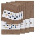 Linum Home Textiles Khloe 100% Turkish Cotton Embellished 8 Piece Towel Set Turkish Cotton in Brown | 27 W in | Wayfair EMH10-4BT4HT-KHLOE