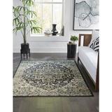 Blue/Gray 118 x 94 W in Area Rug - Bungalow Rose Transitional Modern Rugs Lotman Medallion Indoor Rug Blue, Polypropylene | 118 H x 94 W in | Wayfair