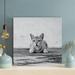 Red Barrel Studio® Tabby Cat Lying On The Ground - 1 Piece Square Graphic Art Print On Wrapped Canvas Metal in Gray | 32 H x 32 W x 2 D in | Wayfair