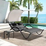 Freeport Park® Harnden Outdoor Metal Chaise Lounge Metal | 65.35 H x 54.33 W x 72.83 D in | Wayfair 1BC763619A554335B7B2F361261849B5