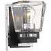 Jackson 8" High Matte Black and Chrome Wall Sconce