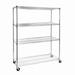 Seville Classics UltraDurable® 4-Tier NSF Steel Wire Shelving, 60" W x 24" D x 76" H