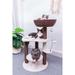 Quartz Handwoven Eco-Friendly Cat Tree with Paper Rope Scratching Posts, 36" H, 20 LBS, Brown / Cream