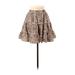 Shein Casual Mini Skirt Mini: Brown Leopard Print Bottoms - Women's Size Small - Print Wash