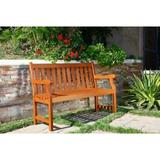 City Supply Center Malibu Outdoor Patio 4-Foot Wood Garden Bench in Brown | 48 H x 22 W x 35 D in | Wayfair V206E