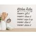 Story Of Home Decals Kitchen Rules Wall Decal Vinyl in Brown | 24 H x 20 W in | Wayfair KITCHEN 195l