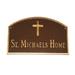 Montague Metal Products Inc. Prestige Arch w/ Rugged Cross Garden Plaque Metal in Blue/Yellow, Size 10.25 H x 15.5 W x 0.32 D in | Wayfair
