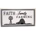 Trinx Faith Family Farming Horizontal Metal Embossed Wall Décor - Unframed Textual Art on Metal in Black/White | 12 H x 24 W x 0.7 D in | Wayfair