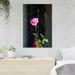 Red Barrel Studio® Pink Rose In Bloom Close Up Photo 28 - 1 Piece Rectangle Graphic Art Print on Wrapped Canvas in Black/Green/Pink | Wayfair