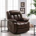Latitude Run® Lie Flat Dual Motor Electric Lift Chair w/ Heating & Massage Recliner Scratch/Tear Resistant/Stain Resistant, in Brown | Wayfair