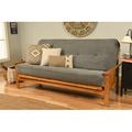 Winston Porter Johnte 80" Futon Frame Includes Full-size Innerspring Mattress Wood/Solid Wood in Gray/Brown | 37 H x 80 W x 31 D in | Wayfair