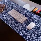 Matterly Arabesque Desk Pad Faux Leather in Blue | 15 H x 36 W x 0.15 D in | Wayfair 20924051536