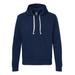 J America JA8871 Adult Triblend Pullover Fleece Hooded Sweatshirt in True Navy Blue Solid size Large 8871