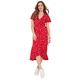Joe Browns Damen Asymmetrisches Rüschenkleid Lässiges Kleid, rot, 38