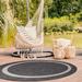 Beverly Rug Modern Bordered Indoor Outdoor Rug, Outside Carpet for Patio, Deck, Porch