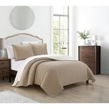 Chic Home St. Irene 7 Piece Quilt Set Contemporary Striped Design Sherpa Lined Bedding