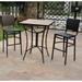 Barcelona Aluminum 3-Piece Bar-Height Bistro Set