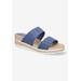 Women's Maryann Wedge Sandal by Easy Street in Denim Croco (Size 8 M)