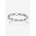 Women's Simulated Birthstone Heart Eternity Ring by PalmBeach Jewelry in March (Size 5)