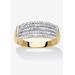 Women's Yellow Gold-Plated Anniversary Ring with Genuine Diamond Accents by PalmBeach Jewelry in Diamond (Size 9)