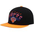 Men's Mitchell & Ness Black/Orange New York Knicks Gradient Wordmark Snapback Hat