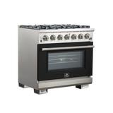Forno Capriasca 36" 5.32 cu. ft. Freestanding Gas Convection Oven in Black | 38.4 H x 36 W x 28 D in | Wayfair FFSGS6260-36BLK