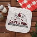 Personalization Mall The Grill Personalized Potholder Cotton in Gray/Red/White | 8 H x 8 W in | Wayfair 20134-P