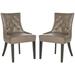 Trio Supply House Harlow 19"H Tufted Ring Chair Set Of 2 Silver Nail Heads Wood/Upholstered in Brown | 37 H x 22 W x 26 D in | Wayfair