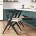 Mistana™ Artemis Slat Back Side Chair in Black Wood/Upholstered/Fabric in Black/Brown | 30 H x 22.48 W x 22.48 D in | Wayfair