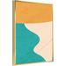 Orren Ellis Canvas Abstract Wall Art For Room Gold Aluminum Framed Wall Art Ready To Hang, 16 Canvas in Green | 12 H x 16 W x 1.6 D in | Wayfair