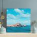 Rosecliff Heights Rock On The Ocean Under Sky - 1 Piece Square Graphic Art Print On Wrapped Canvas in Blue | 16 H x 16 W x 2 D in | Wayfair