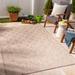 Neka 6'7" x 9' Traditional Outdoor Trellis Lambswool/Walnut/Gray/Multi Brown/Dark Gray/Light Beige/Tan/Cream/Peach Outdoor Area Rug - Hauteloom