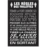 Hxadeco - Affiche, Les règles des wc 1 - Affiche - 40x60cm - made in France - Noir