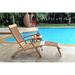 Adelle Teak Folding Outdoor Deck Chair Lounge with Sunbrella Cushions