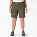 Dickies Women's Plus Cooling Slim Fit Cargo Shorts, 10" - Military Green Size 16W (SRFW40)