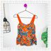 American Eagle Outfitters Tops | American Eagle Outfitters - Floral Pleated Tank Xs | Color: Orange | Size: Xs