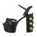 Gucci Shoes | Gucci Leather Studded Accents Sandals | Color: Black/White | Size: 6